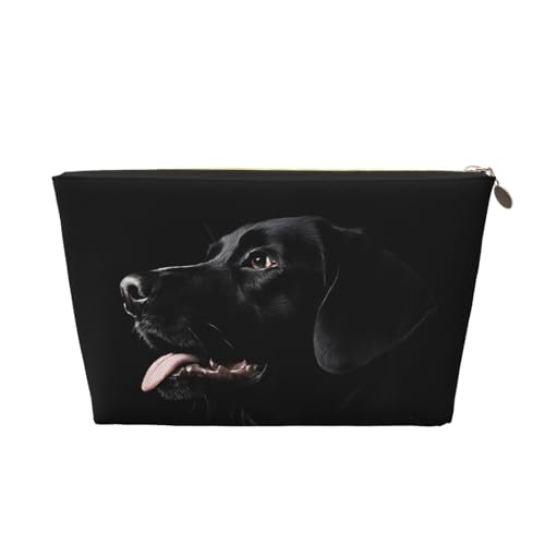 Kosmetiktasche für Damen mit Aufdruck, großes Fassungsvermögen, Reisekosmetiktasche aus Leder, wasserdicht, Kulturbeutel (Welpenhund) von peiyeety