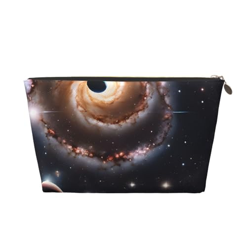 Kosmetiktasche für Damen mit Aufdruck, großes Fassungsvermögen, Reisekosmetiktasche aus Leder, wasserdicht, Kulturbeutel (schöne Galaxie) von peiyeety