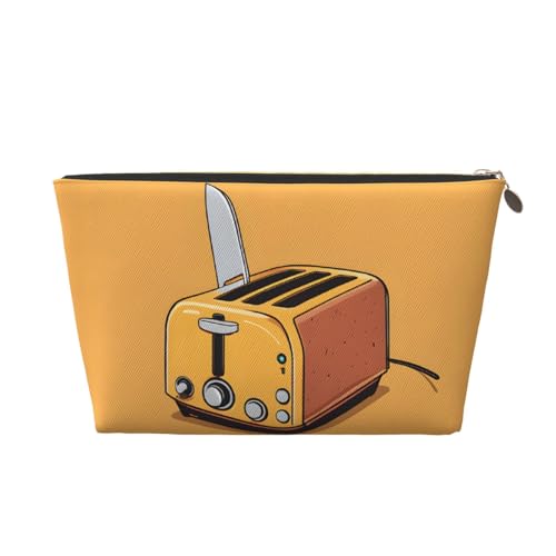 Kosmetiktasche für Damen mit Aufdruck, großes Fassungsvermögen, Reisekosmetiktasche aus Leder, wasserdicht, Kulturbeutel (süße weinende Kettensäge) von peiyeety