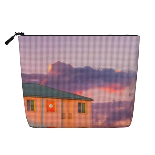 Kosmetiktasche mit Pilz-Motiv, Kunsthanf, Make-up-Reisetasche, Kosmetiktasche für Frauen und Mädchen von peiyeety