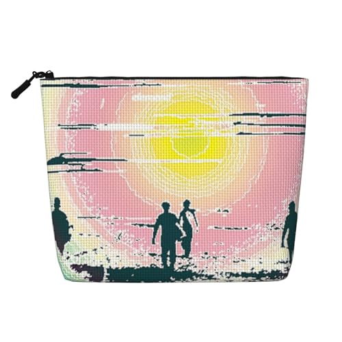 Kosmetiktasche mit abstraktem Muster, Kunsthanf, Reisetasche aus Kunsthanf für Frauen und Mädchen von peiyeety