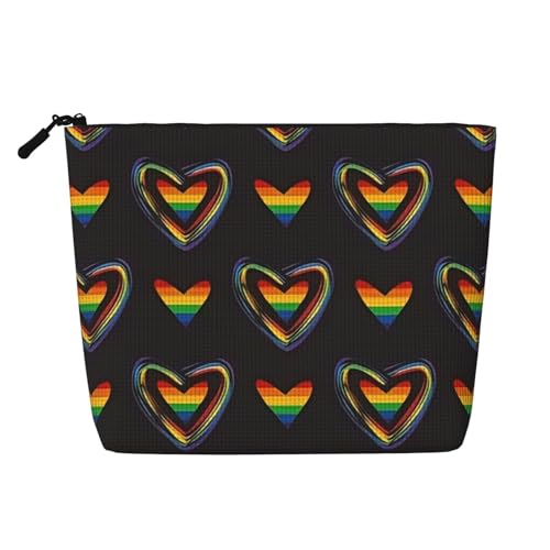 Kosmetiktasche mit geometrischem Muster, Kunsthanf, Kunsthanf, Make-up-Reisetasche, Kosmetiktasche für Frauen und Mädchen von peiyeety