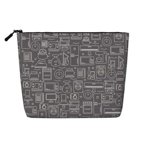 Kosmetiktasche mit roten Blumen, Kunsthanf, Kunsthanf, Reisetasche, Kosmetiktasche für Frauen und Mädchen von peiyeety