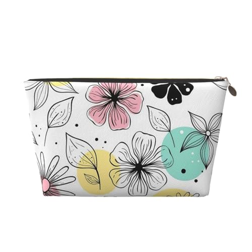 Line Bone Leder Tragbare Kosmetiktasche Organizer Geeignet für Geschäftsreisen für Frauen und Männer von peiyeety