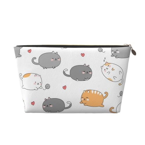 Lines Pink Peach Leder Tragbare Kosmetiktasche Organizer Geeignet für Geschäftsreisen für Damen und Herren von peiyeety