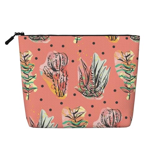 Make-up-Reisetasche, Kosmetiktasche aus Kunsthanf mit mehrfarbigem Muster, für Frauen und Mädchen von peiyeety