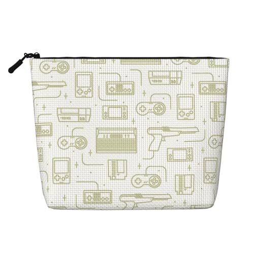 Make-up-Reisetasche mit Blatt- und Leoparden-Motiv, Kunsthanf, Kosmetiktasche für Frauen und Mädchen von peiyeety