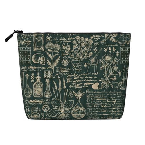 Make-up-Tasche aus Kunsthanf mit Blumenmuster, Make-up-Reisetasche aus Kunsthanf, Kosmetiktasche für Frauen und Mädchen von peiyeety