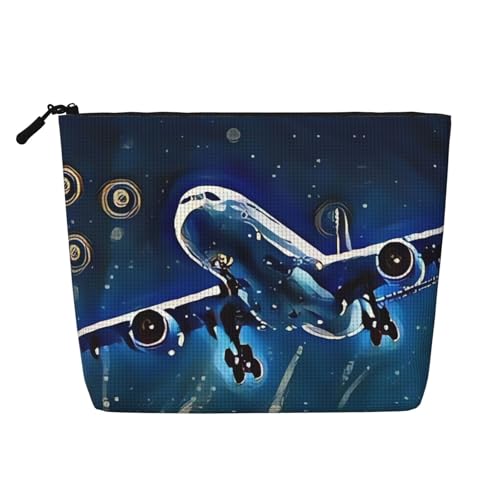 Make-up-Tasche aus Kunsthanf mit Dinosaurier-Motiv, Make-up-Reisetasche aus Kunsthanf, Kosmetiktasche für Frauen und Mädchen von peiyeety