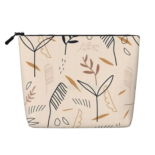 Make-up-Tasche mit abstrakten Blumen und Kunsthanf, Kunsthanf, Make-up-Reisetasche, Kosmetiktasche für Frauen und Mädchen von peiyeety