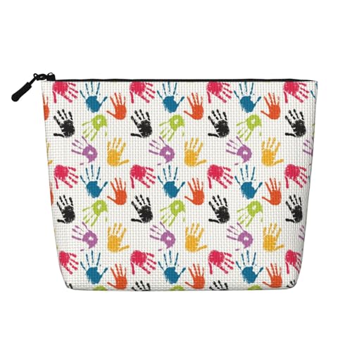 Music World Make-up-Tasche aus Kunsthanf, Make-up-Reisetasche aus Kunsthanf, Kosmetiktasche für Frauen und Mädchen von peiyeety