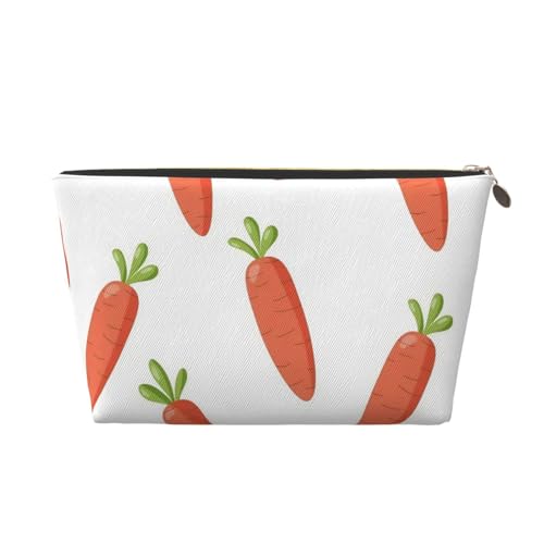 Niedliche, tragbare Kosmetiktasche aus Leder in Orange, geeignet für Geschäftsreisen für Damen und Herren von peiyeety