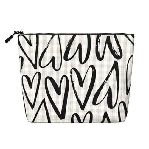 Niedliche Kosmetiktasche mit Cartoon-Katze, Leder, tragbar, Organizer, geeignet für Geschäftsreisen, für Damen und Herren von peiyeety