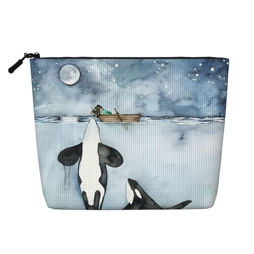 Ölgemälde von Blumen, Kunsthanf, Kunsthanf, Make-up-Reisetasche, Kosmetiktasche für Frauen und Mädchen von peiyeety