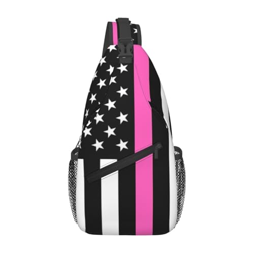 Peace Love Breast Cancer Awareness Cross-Brusttasche für Damen und Herren, verstellbare Umhängetaschen, Schulterrucksack Peace Love Breast Cancer Awareness Cross-Brusttasche für Damen und Herren, verstellbare Umhängetaschen, Schulterrucksack von peiyeety