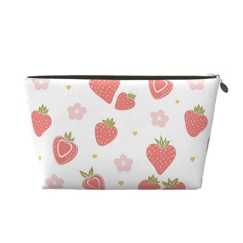 Peaches Tragbare Kosmetiktasche aus Leder, geeignet für Geschäftsreisen, für Damen und Herren von peiyeety