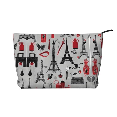 Reise-Kulturtasche aus Leder mit französischem Modemodell „Frettchen und Reißverschluss, Kosmetiktasche für Damen, kleine Make-up-Tasche für die Handtasche, tragbare Reise-Kosmetiktasche, Geschenktas von peiyeety