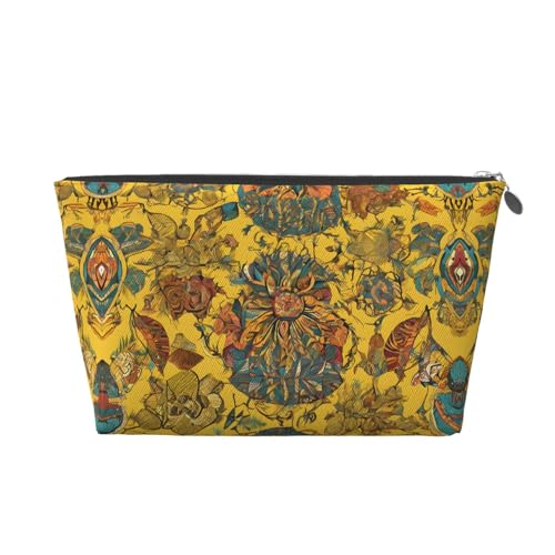 Reise-Kulturtasche aus afrikanischem Webleder mit Reißverschluss, Kosmetiktasche für Damen, kleine Schminktasche für die Handtasche, tragbare Reise-Kosmetiktasche, Geschenktasche für Frauen, Mädchen u von peiyeety