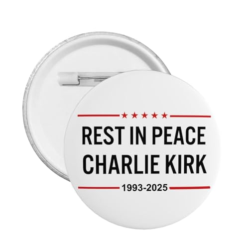 Ruhe in Frieden, Charlie Kirk Button Pins RIP Charlie Kirk Pins und Button Kreis Abzeichen Runde Brust Pin von peiyeety