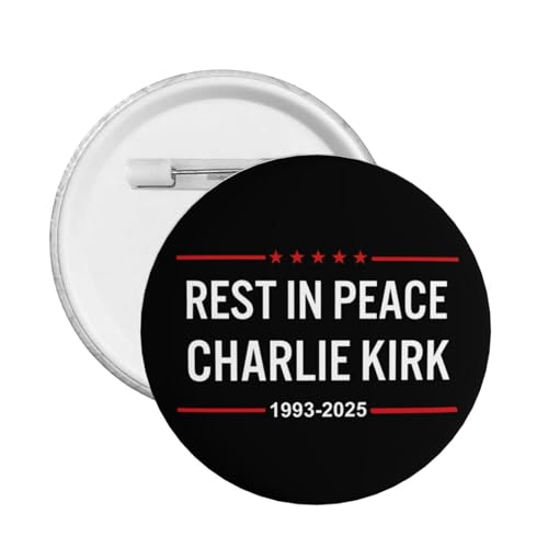 Ruhe in Frieden, Charlie Kirk Button Pins RIP Charlie Kirk Pins und Button Kreis Abzeichen Runde Brust Pin von peiyeety