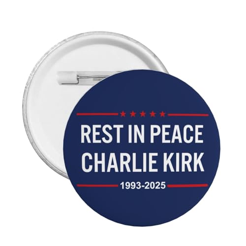 Ruhe in Frieden, Charlie Kirk Button Pins RIP Charlie Kirk Pins und Button Kreis Abzeichen Runde Brust Pin von peiyeety