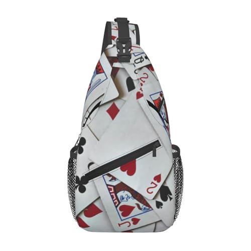 Spielkarten Pokerspiele Queen King Sling Bag Crossbody Rucksack für Damen Herren Reisen Wandern Tagesrucksack Brust Umhängetasche Spielkarten Pokerspiele Queen King Sling Bag Crossbody Rucksack für Damen Herren Reisen Wandern Tagesrucksack Brust Umhängetasche von peiyeety