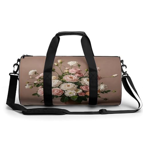 Sporttasche für Damen und Herren, Deluxe-Handgepäck mit Blumen-Print, für das Training, leichte Reisetaschen für Reisen und Sport Sporttasche für Damen und Herren, Deluxe-Handgepäck mit Blumen-Print, für das Training, leichte Reisetaschen für Reisen und Sport von peiyeety