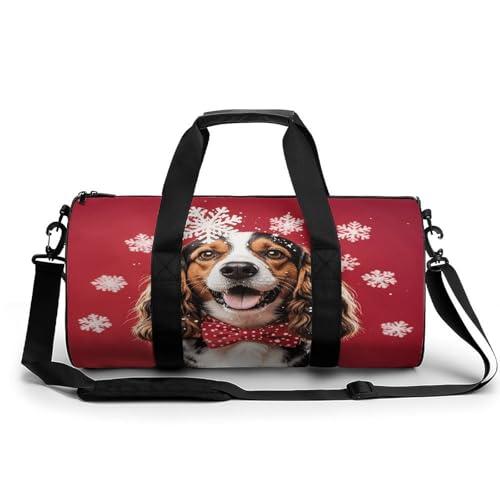 Sporttasche für Damen und Herren, Hundekopf mit Schneeflocken-Aufdruck, Handgepäck, Sporttasche, Workout, leichte Reisetaschen für Reisen und Sport Sporttasche für Damen und Herren, Hundekopf mit Schneeflocken-Aufdruck, Handgepäck, Sporttasche, Workout, leichte Reisetaschen für Reisen und Sport von peiyeety