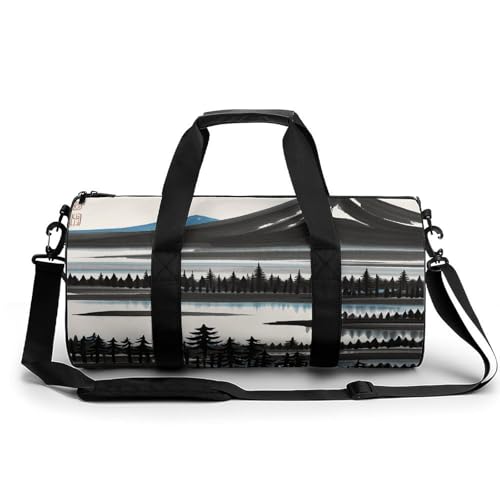 Sporttasche für Damen und Herren, Motiv: Landschaftsmalerei mit Spritztinten-Print, Handgepäck, Sporttasche, Workout, leichte Reisetaschen für Reisen und Sport von peiyeety