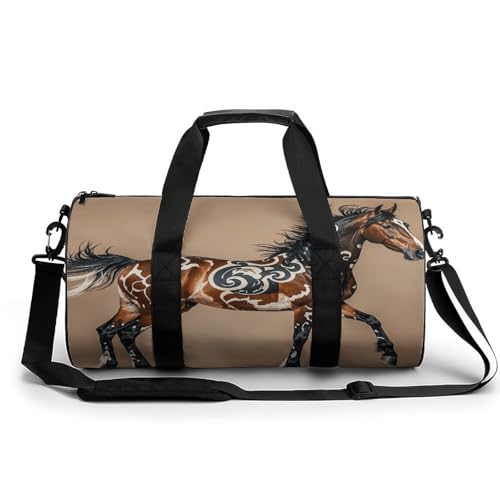 Sporttasche für Damen und Herren, Pferde-Print, Handgepäck, Sporttasche, Workout, leichte Reisetaschen für Reisen und Sport Sporttasche für Damen und Herren, Pferde-Print, Handgepäck, Sporttasche, Workout, leichte Reisetaschen für Reisen und Sport von peiyeety