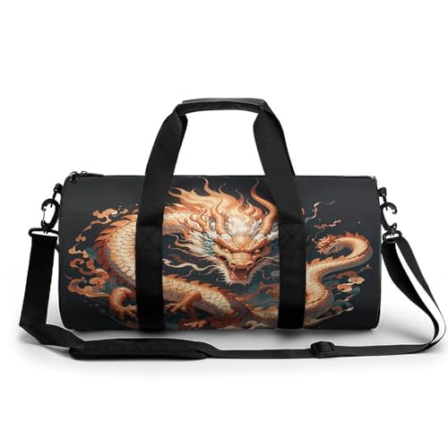 Sporttasche für Damen und Herren, chinesischer Drachendruck, Handgepäck, Sporttasche, Workout, leichte Reisetaschen für Reisen und Sport Sporttasche für Damen und Herren, chinesischer Drachendruck, Handgepäck, Sporttasche, Workout, leichte Reisetaschen für Reisen und Sport von peiyeety