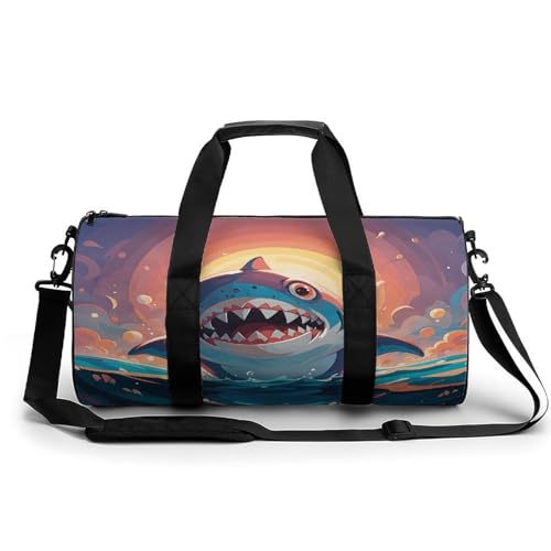 Sporttasche für Damen und Herren mit Hai-Print, Handgepäck, Sporttasche, Workout, leichte Reisetaschen für Reisen und Sport Sporttasche für Damen und Herren mit Hai-Print, Handgepäck, Sporttasche, Workout, leichte Reisetaschen für Reisen und Sport von peiyeety