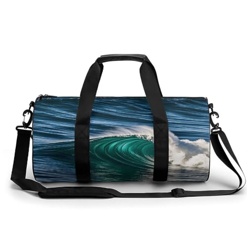 Sporttasche für Damen und Herren mit Hawaii-Tropenwellen-Print, Handgepäck, Sporttasche, Workout, leichte Reisetaschen für Reisen und Sport Sporttasche für Damen und Herren mit Hawaii-Tropenwellen-Print, Handgepäck, Sporttasche, Workout, leichte Reisetaschen für Reisen und Sport von peiyeety