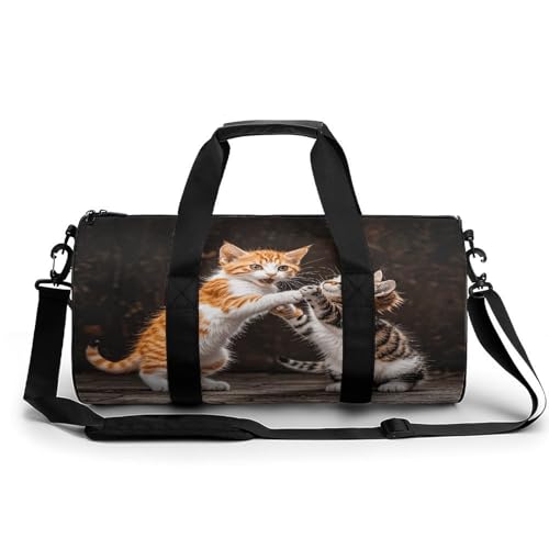 Sporttasche für Damen und Herren mit Katzen-Kampf-Print, Handgepäck, Sporttasche, Workout, leichte Reisetaschen für Reisen und Sport Sporttasche für Damen und Herren mit Katzen-Kampf-Print, Handgepäck, Sporttasche, Workout, leichte Reisetaschen für Reisen und Sport von peiyeety