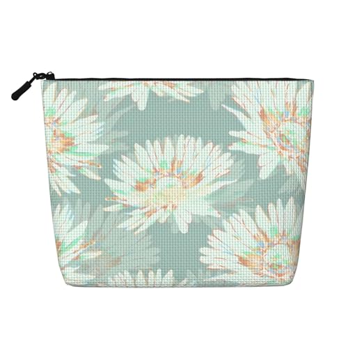 Swooning Flowers Tragbare Kosmetiktasche aus Leder, Organizer, geeignet für Geschäftsreisen für Damen und Herren von peiyeety