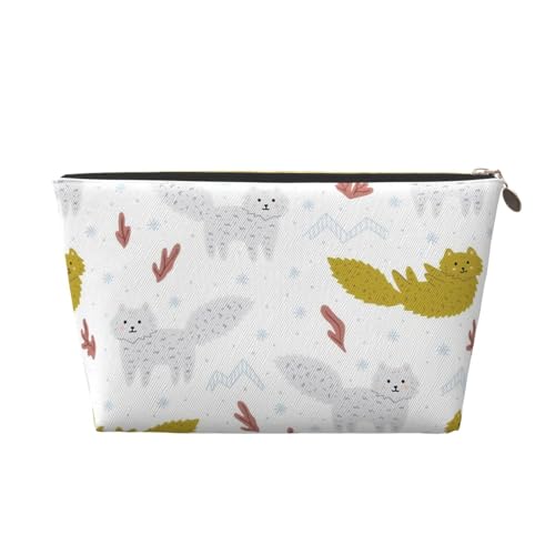 The Tree Elk Leder Tragbare Kosmetiktasche Organizer Geeignet für Geschäftsreisen für Damen und Herren von peiyeety