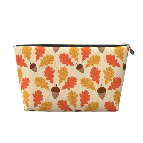 Tragbare Kosmetiktasche aus Leder im Vintage-Stil, orange, geeignet für Geschäftsreisen für Damen und Herren von peiyeety