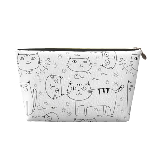 Tragbare Kosmetiktasche aus Leder mit Bananen- und Erdbeermotiv, geeignet für Geschäftsreisen für Damen und Herren von peiyeety