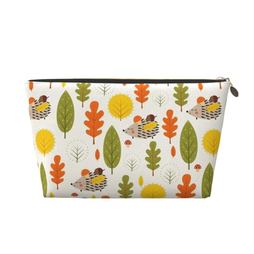 Tragbare Kosmetiktasche aus Leder mit Bananen- und Wassermelonenmotiv, geeignet für Geschäftsreisen für Damen und Herren von peiyeety