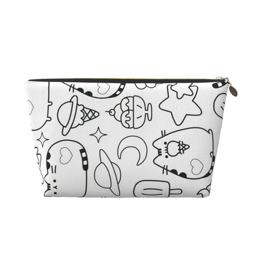 Tragbare Kosmetiktasche aus Leder mit Blumenmuster, geeignet für Geschäftsreisen, für Damen und Herren von peiyeety