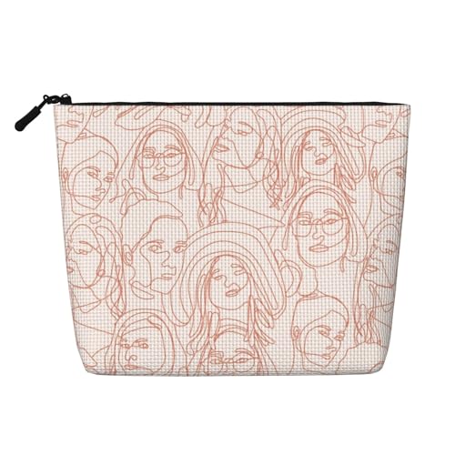 Tragbare Kosmetiktasche aus Leder mit Fadenblume, geeignet für Geschäftsreisen für Damen und Herren von peiyeety