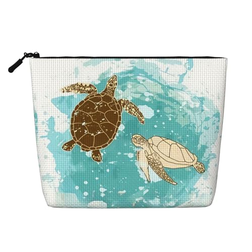 Tragbare Kosmetiktasche aus Leder mit Punkten und Granatapfelmotiv, geeignet für Geschäftsreisen für Damen und Herren von peiyeety