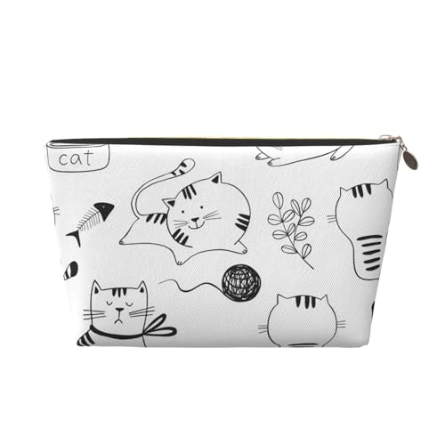 Tragbare Kosmetiktasche aus Leder mit Punkten und Herzen, geeignet für Geschäftsreisen, für Damen und Herren von peiyeety