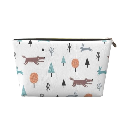 Tragbare Kosmetiktasche aus Leder mit Retro-Haienmotiv, geeignet für Geschäftsreisen für Damen und Herren von peiyeety