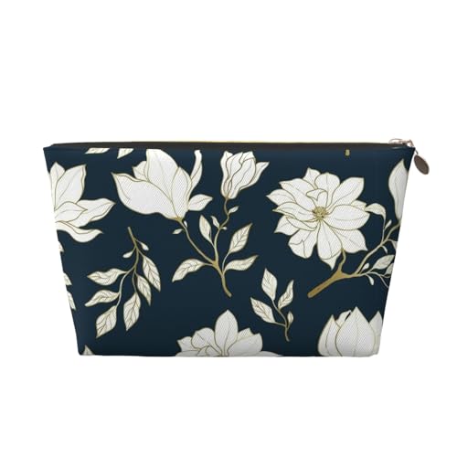 Tragbare Kosmetiktasche aus Leder mit Vintage-Herbstblättern, geeignet für Geschäftsreisen für Damen und Herren von peiyeety