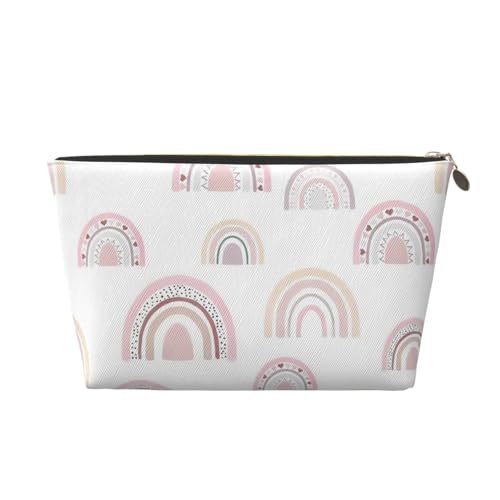 Tragbare Kosmetiktasche aus Leder mit Vintage-Linienblättern, geeignet für Geschäftsreisen für Damen und Herren von peiyeety