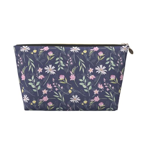 Tragbare Kosmetiktasche aus Leder mit blauem Haarballen, geeignet für Geschäftsreisen für Damen und Herren von peiyeety