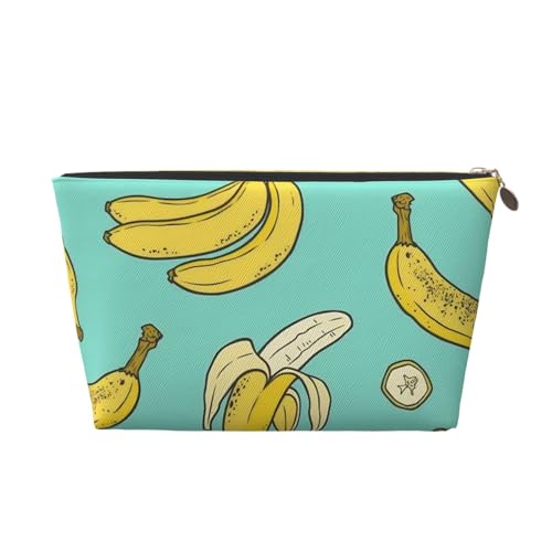 Tragbare Kosmetiktasche aus Leder mit bunten Blättern, geeignet für Geschäftsreisen für Damen und Herren von peiyeety