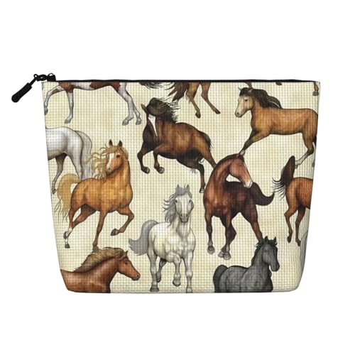 Tragbare Kosmetiktasche aus Leder mit gelb-weißen Blumen, geeignet für Geschäftsreisen für Damen und Herren von peiyeety