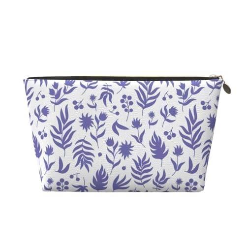 Tragbare Kosmetiktasche aus Leder mit leuchtenden Blättern, geeignet für Geschäftsreisen für Frauen und Männer von peiyeety